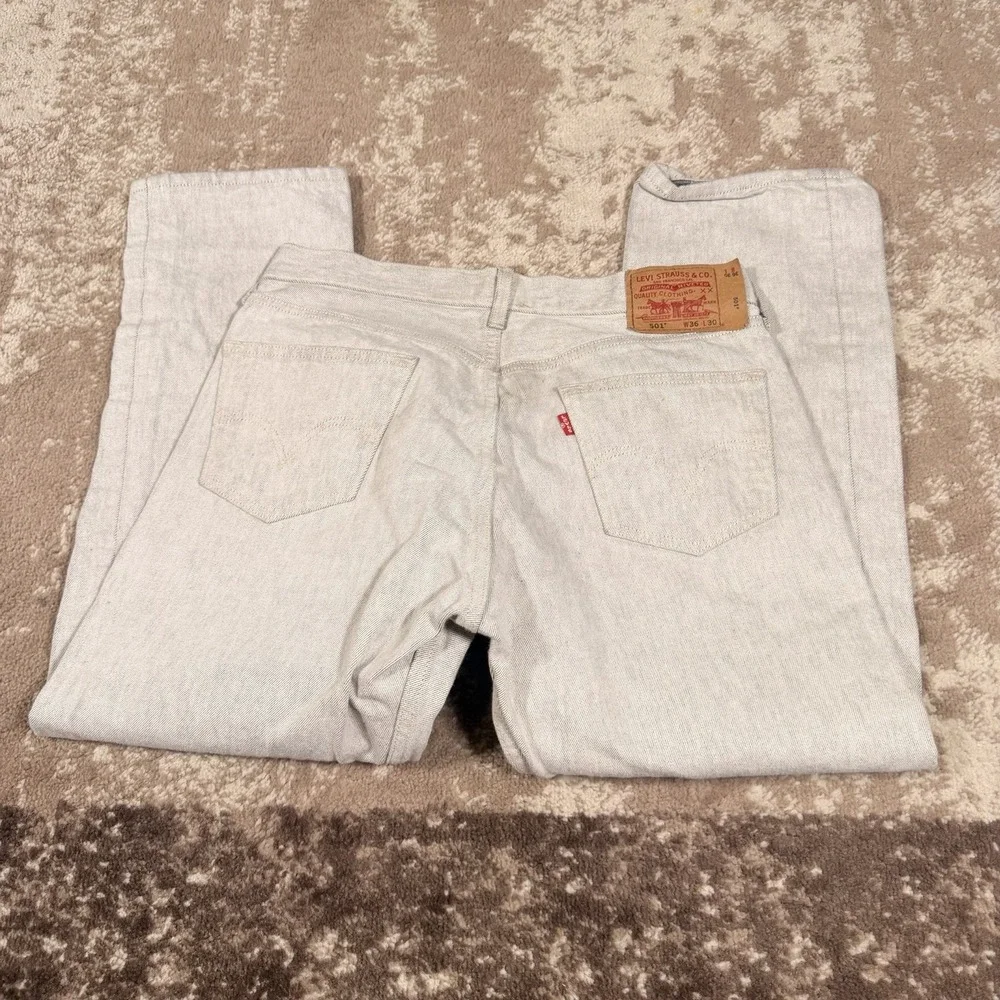 Vintage Levis 501 XX Jeans Men's 36x30 Gray Denim Button Fly Straight